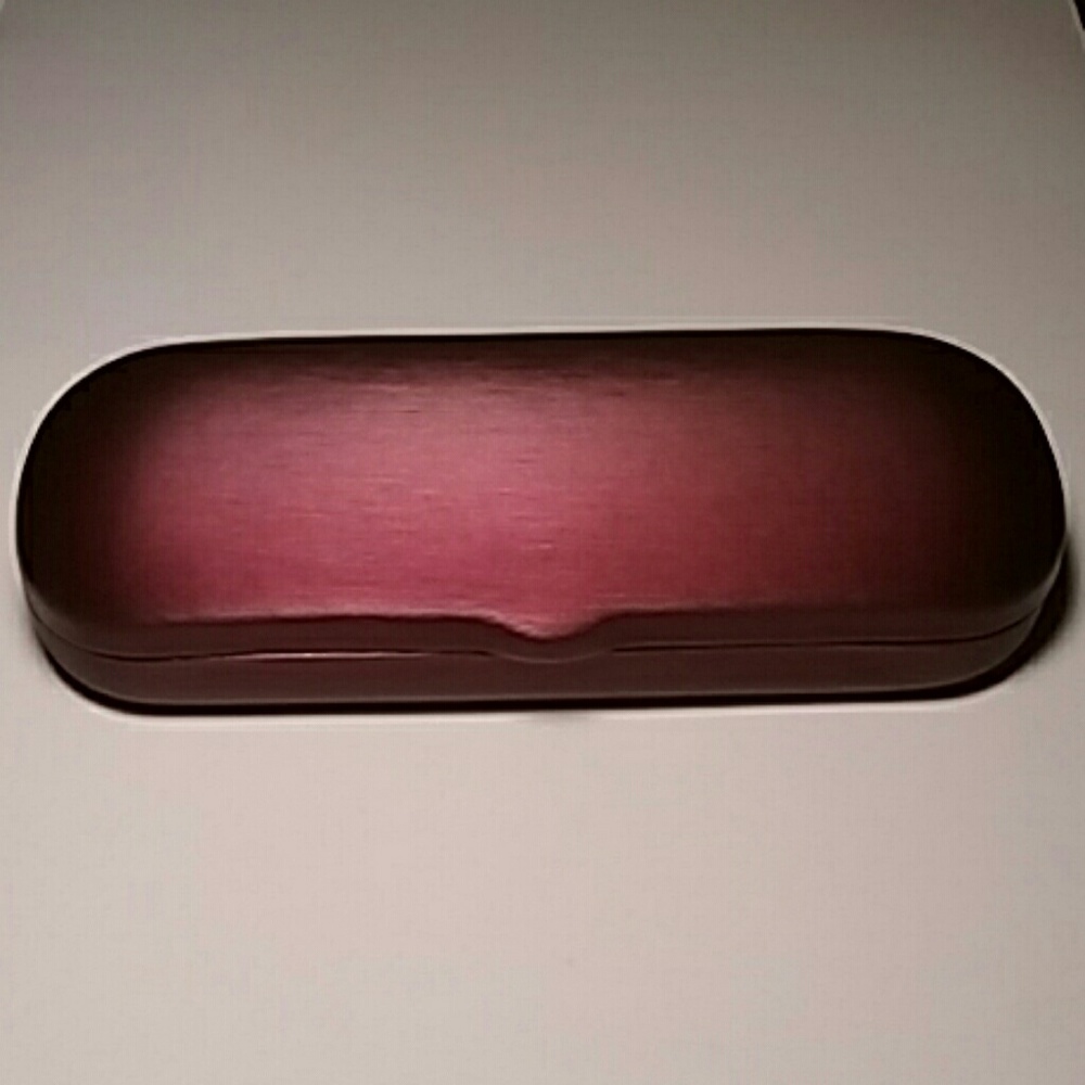 Metallic Burgundy designer eye glasses case NWOT